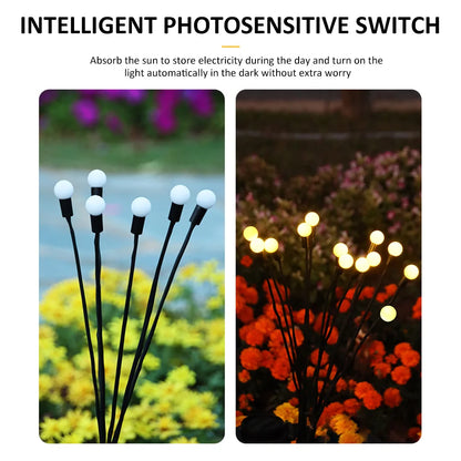 Glimmering Garden Waterproof Solar Firefly Lights